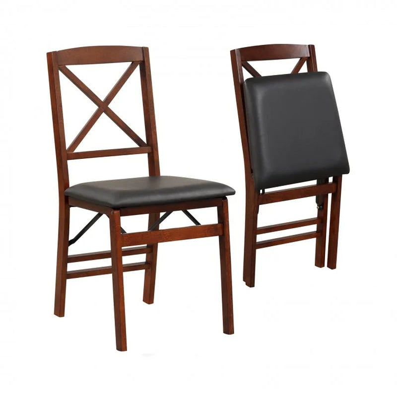 Set of Two Heavy-Duty Folding Dining Chairs with Padded Seats and 400 lbs Weight Capacity