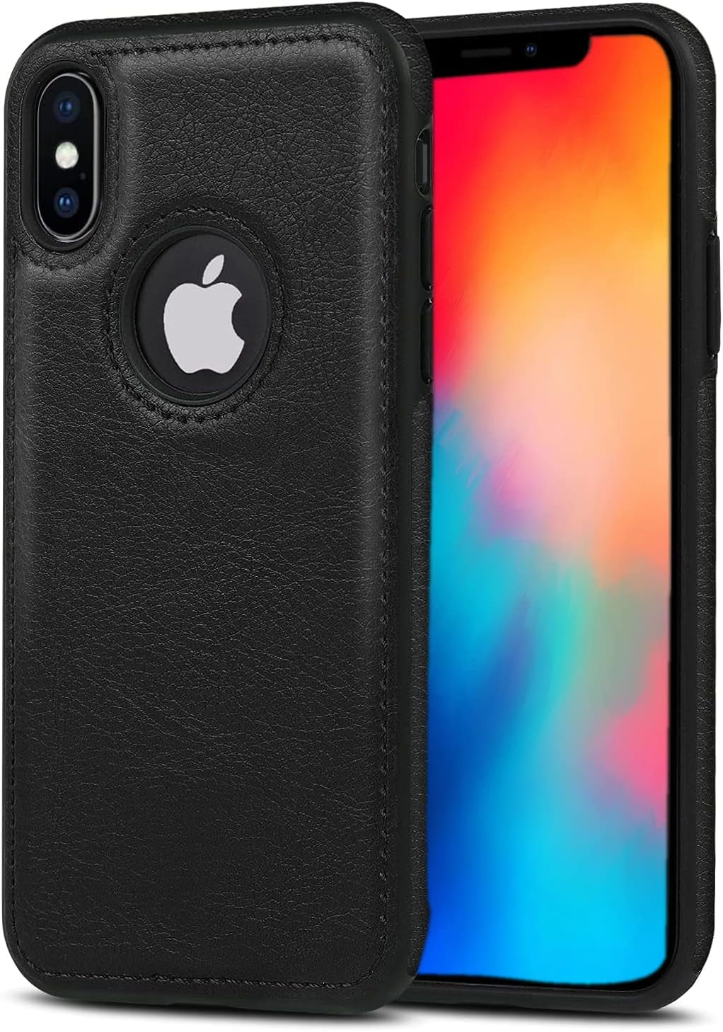 Premium Leather and TPU Hybrid Case Cover for iPhone 15 Pro Max - Brown