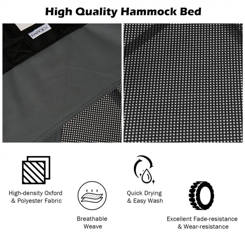 Folding Indoor-Outdoor Hammock with Side Pocket and Iron Stand