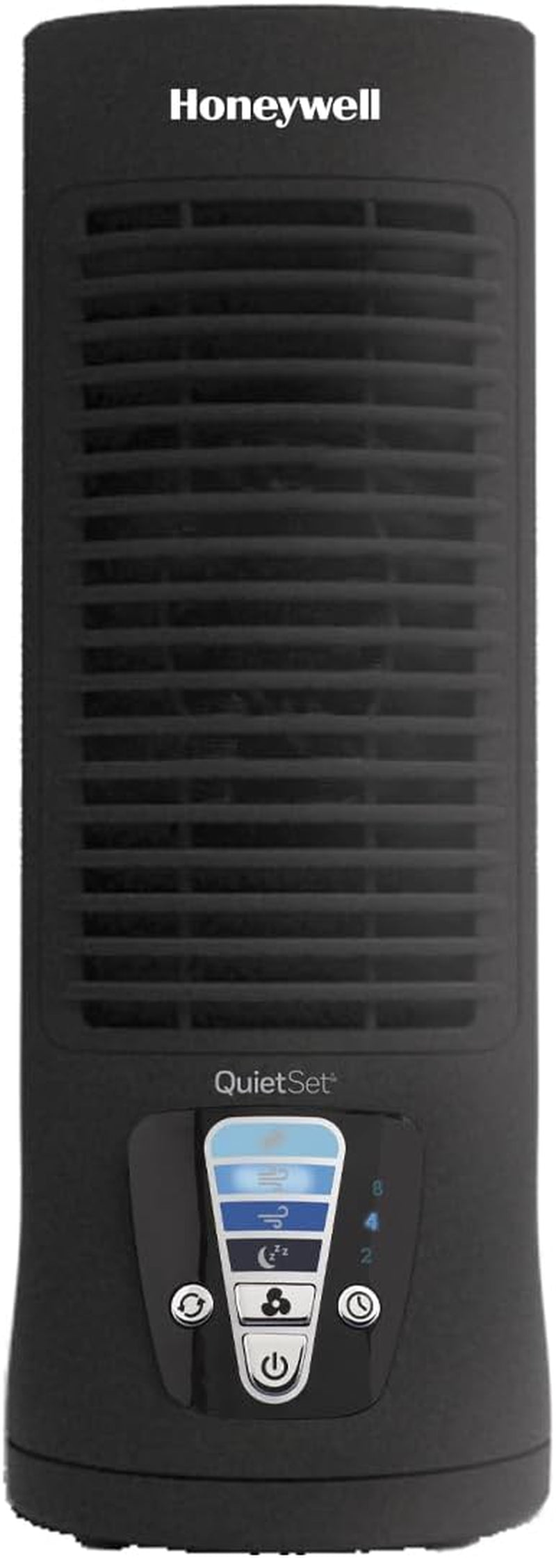 13" Oscillating Personal Desk Fan - Compact Mini Tower Design, Portable with User-Friendly Controls and 4 Speed Settings, Black