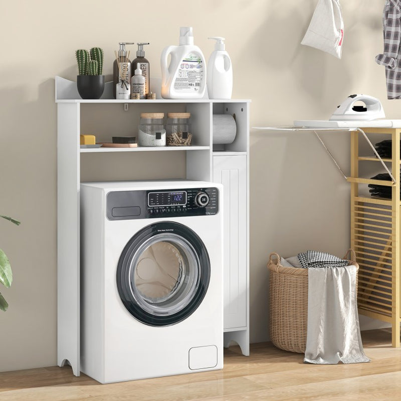 Over-the-Toilet Storage Cabinet with Integrated Toilet Paper Holder