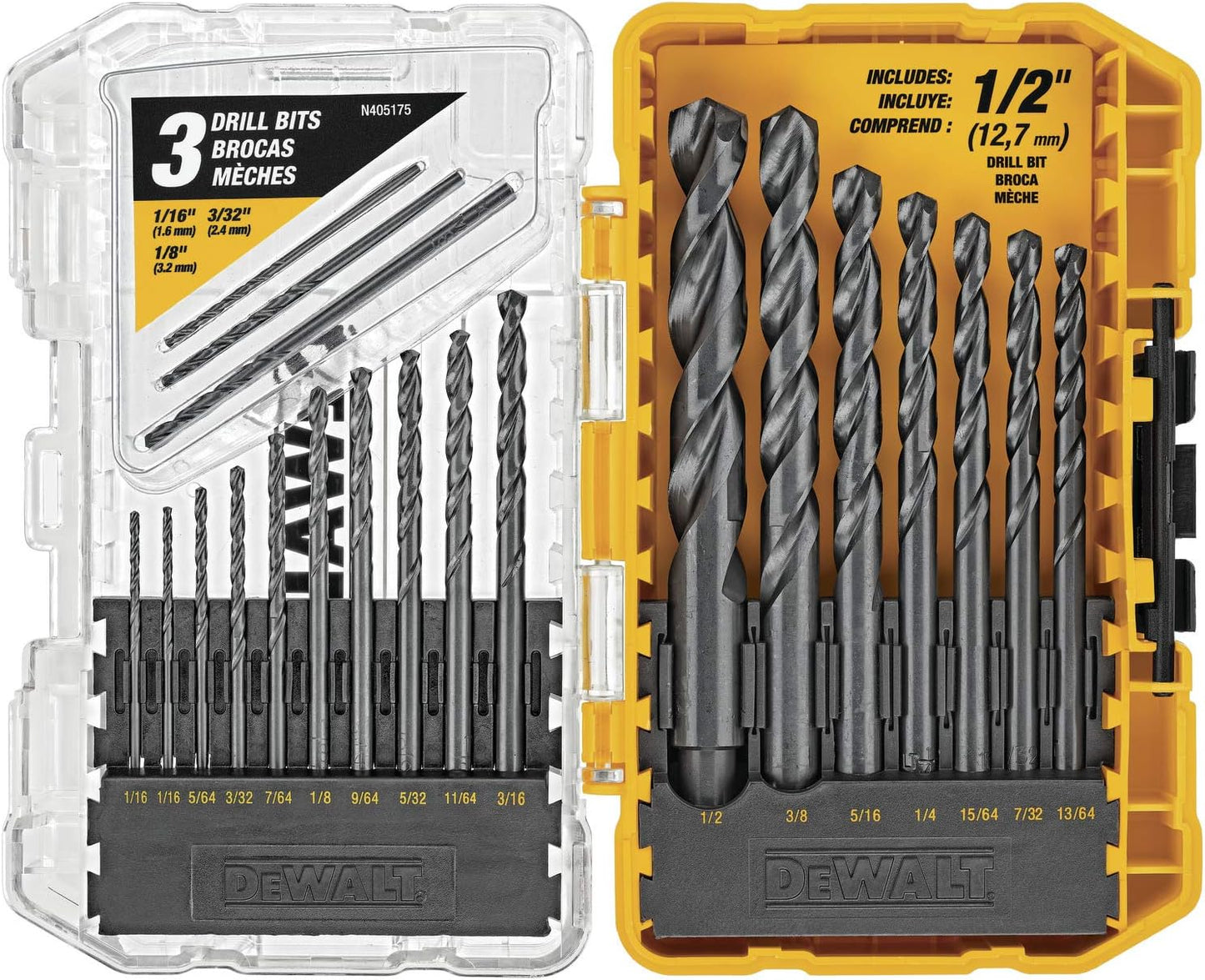 13-Piece Black Oxide Drill Bit Set with Pilot Point