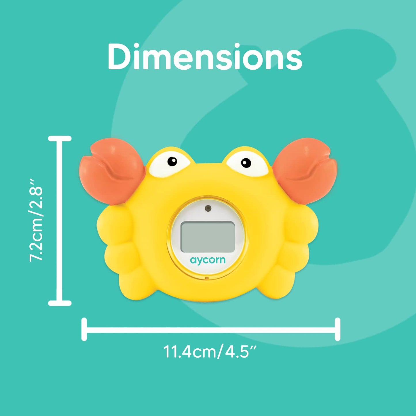 Digital Baby Bath Thermometer for Safety - Celsius Water, Room Temperature Monitor - LED Display, Floating Infant Bath Toy