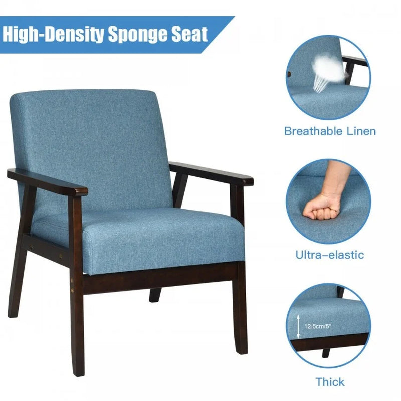 Mid-Century Modern Fabric Accent Armchair for Living Room