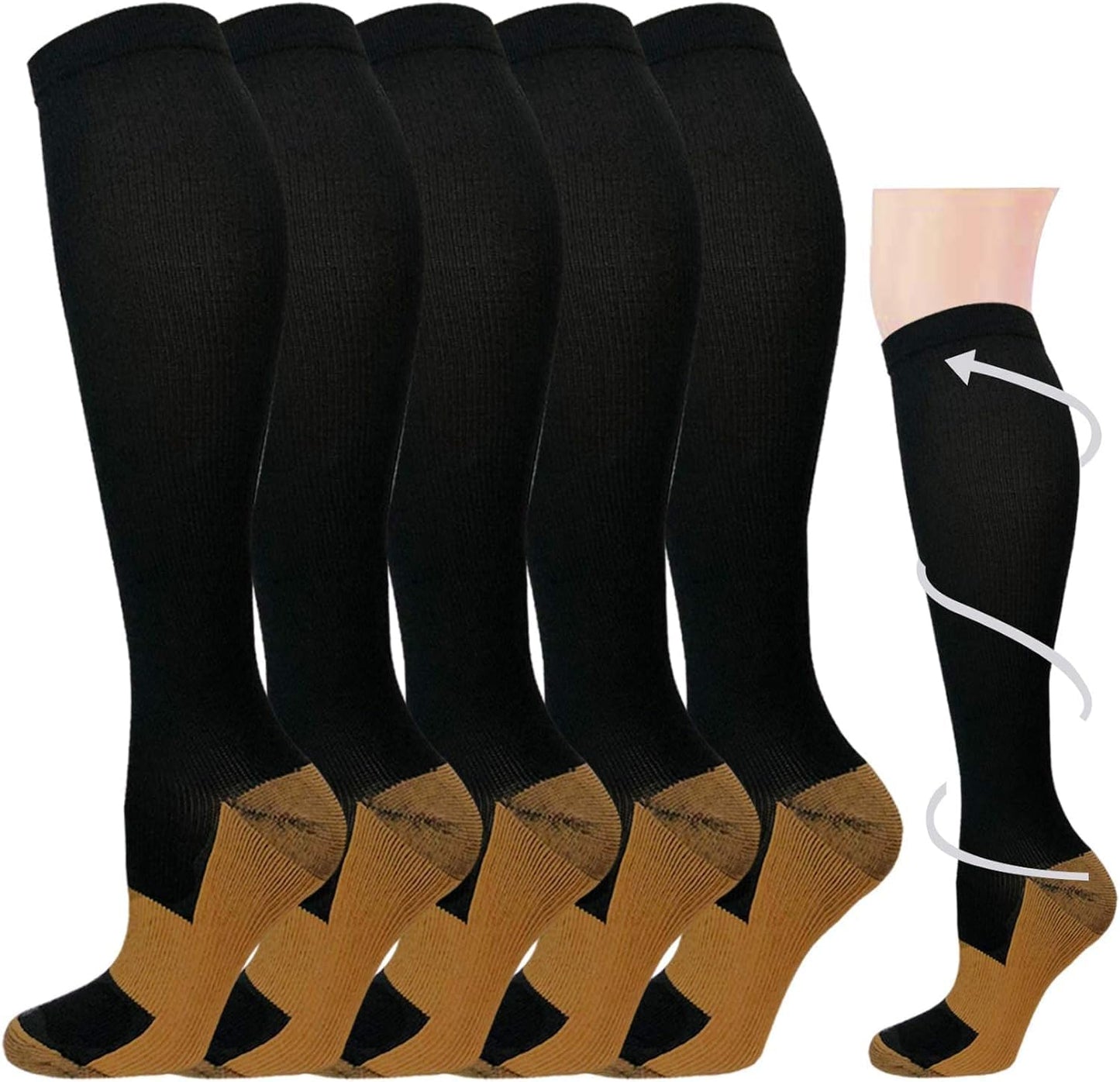 Graduated Compression Socks for Women&Men Wide Calf Comfort Best for Circulation,Pregnancy,Nurse,Running,Travel