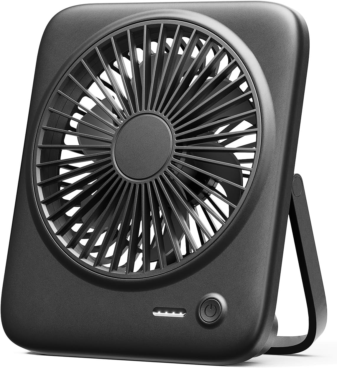 Portable Rechargeable Desk Fan with 4000mAh USB Battery, Silent Foldable Design, 4 Speed Settings, and Power Bank Functionality