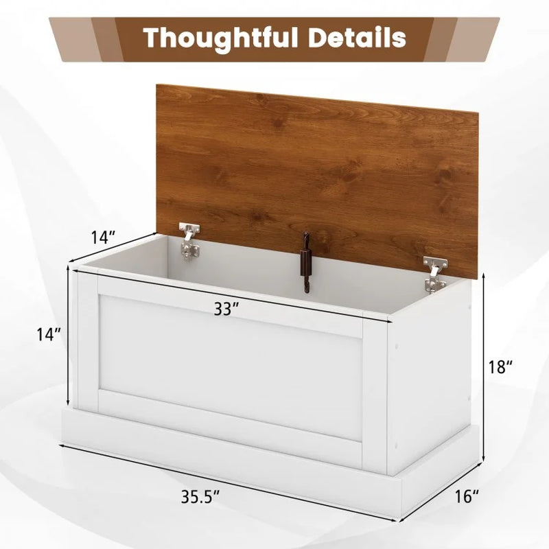 Large Storage Chest Featuring Safety Metal Hinge