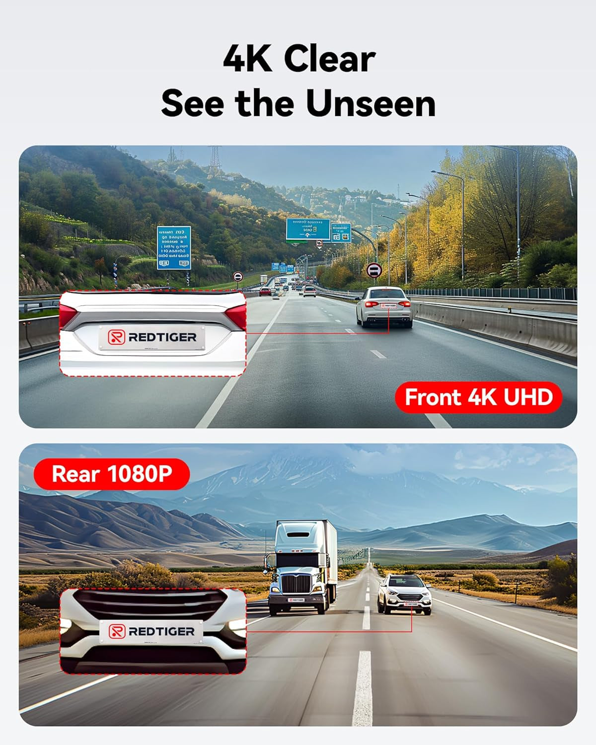 4K/2.5K Full HD Dual Dash Camera for Vehicles with 32GB Card, Built-In Wi-Fi and GPS, 3.18” IPS Display, Night Vision, 170° Wide Angle, WDR, and 24-Hour Parking Mode