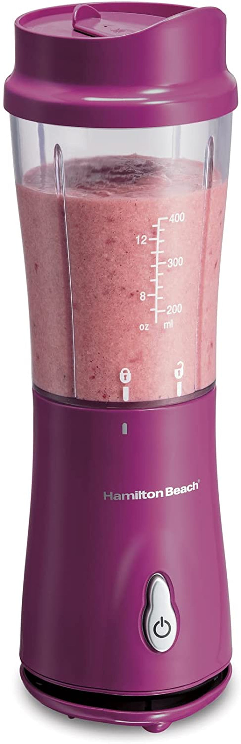 Personal Blender with Travel Lid, 14 oz Capacity, Raspberry Color