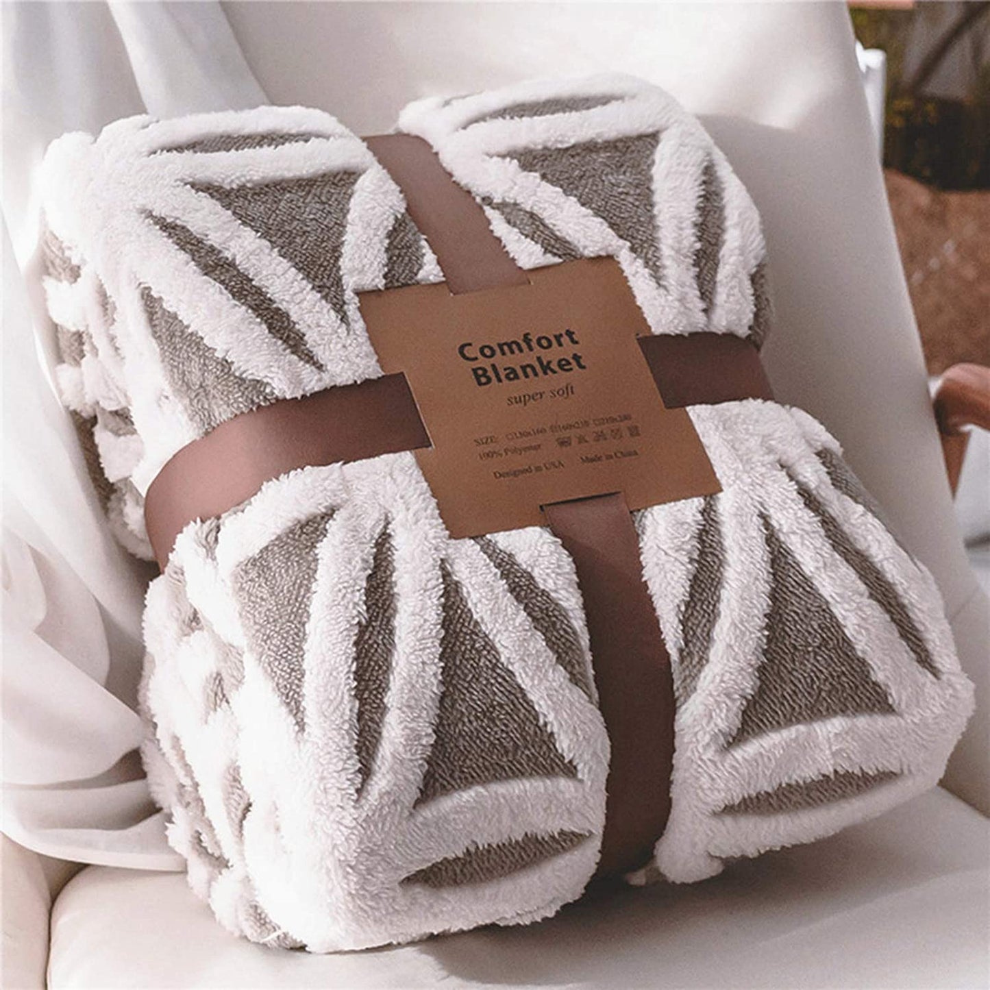 Dual-Sided Sherpa Fleece Throw Blanket - Soft and Cozy Bed Blanket for Couch and Sofa (Grey, 51" x 63")