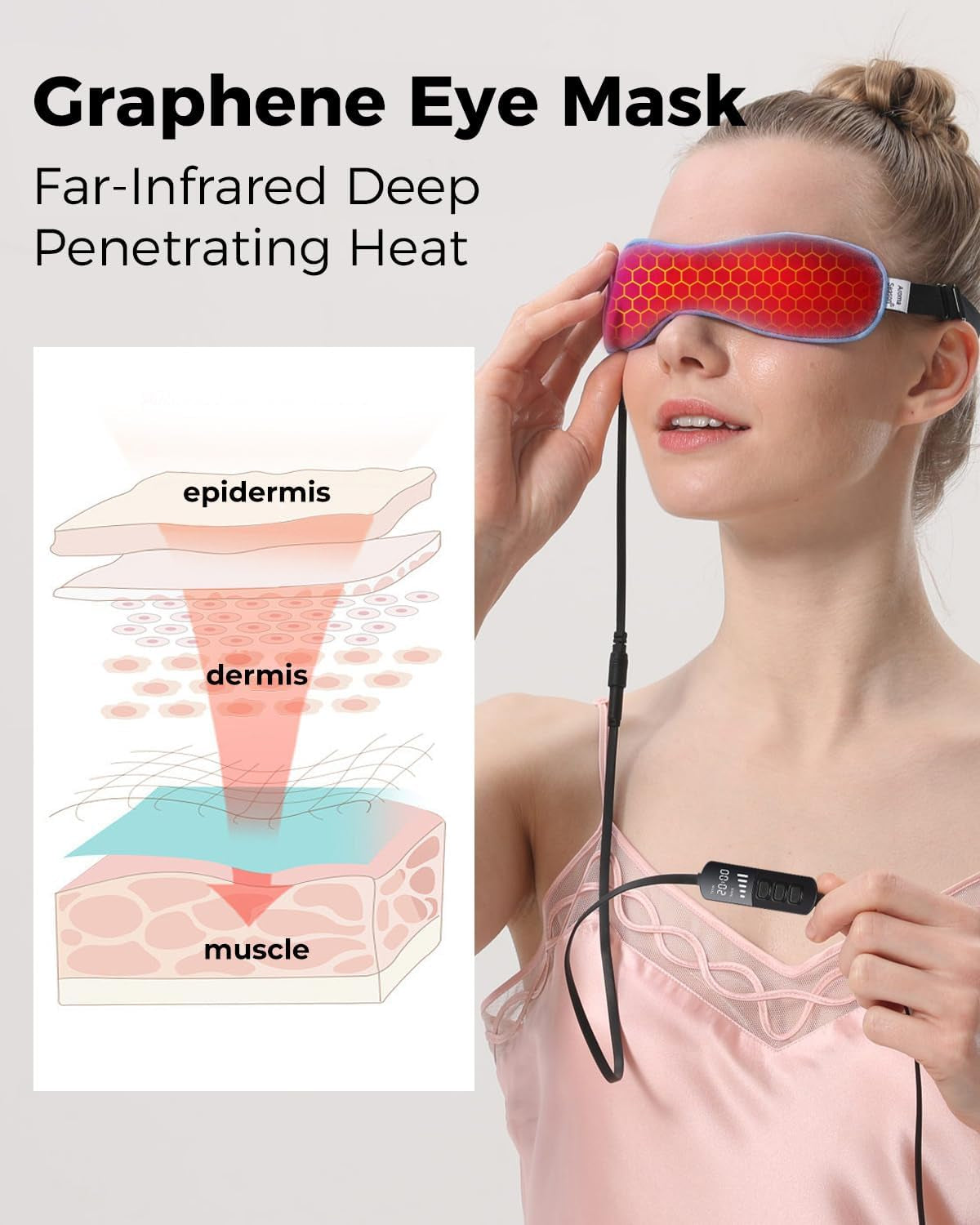 Heated Flaxseed Eye Mask - Warm Compress for Dry Eye Relief, Gland Unclogging, and Treatment of MGD, Styes, and Blepharitis (Blue)