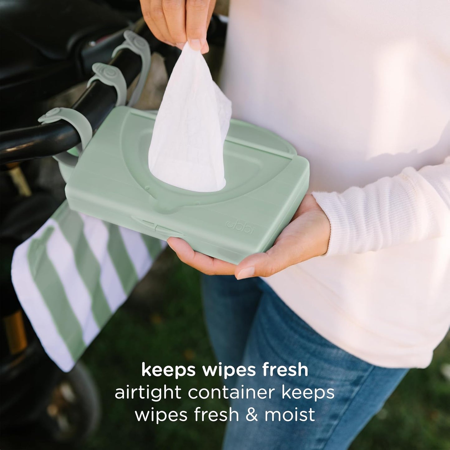 On-The-Go Baby Wipes Dispenser, Portable Wipes Container- Travel, Diaper Bag Accessory, Reusable Wipes Holder