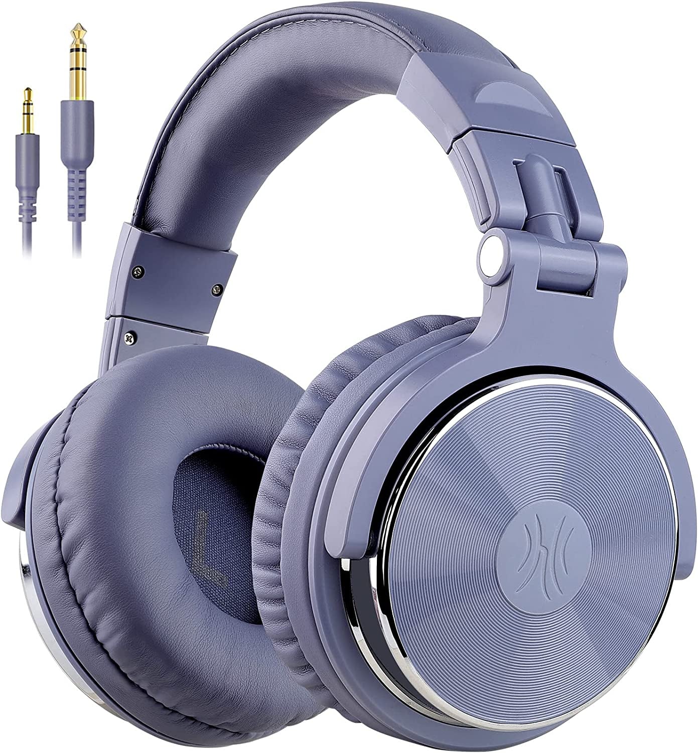 Over-Ear Wired Headphones - 50mm Neodymium Drivers, In-Line Microphone, and Dual 3.5mm/6.35mm Connectors