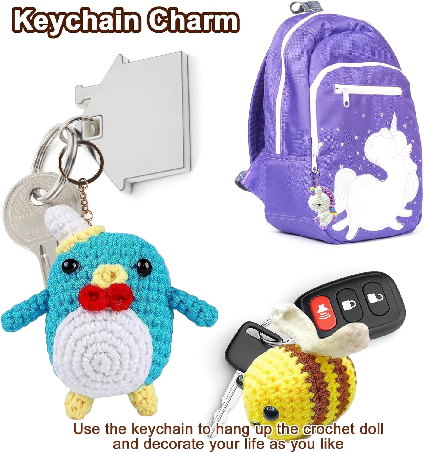 Beginner's Christmas Crochet Kit: 3-Piece Animal Set with Step-by-Step Video Tutorials, Complete DIY Kit Including Yarn, Eyes, Stuffing, and Crochet Hook - Perfect Gift for All Ages