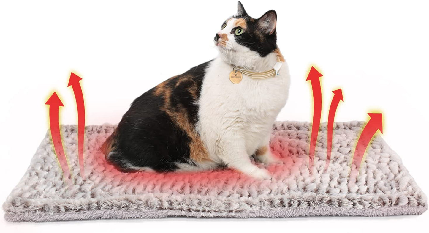 Self-Heating Cat Pad and Thermal Bed for Indoor and Outdoor Use - 27.5" x 18.5" for Large Kittens and Small Puppies
