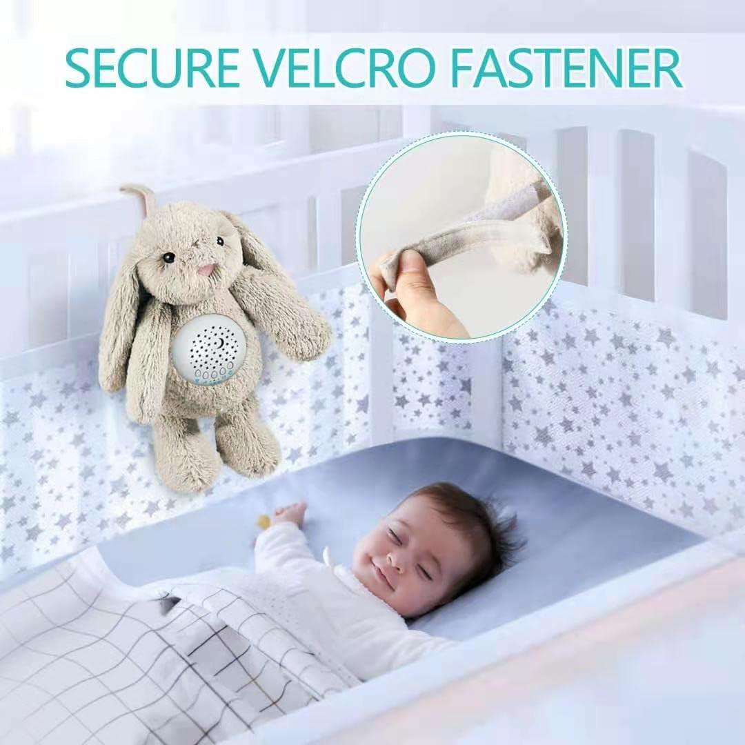 Bedtime Baby Bunny Soother - Starry Projector - Calming Night Light, Lullaby Music, White Noise, Mother's Heartbeat