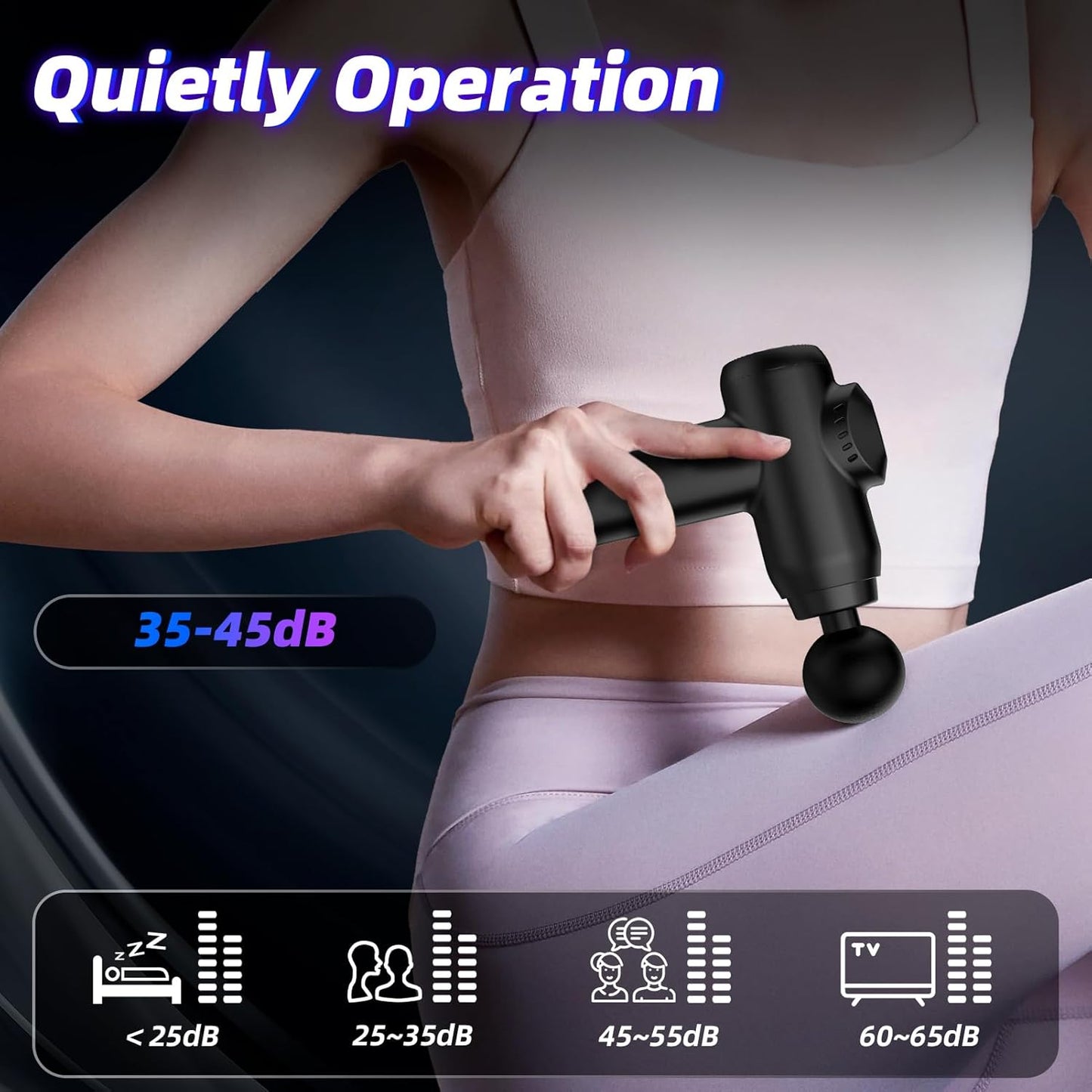 Portable Deep Tissue Massage Gun with 6 Speed Settings for Muscle Relaxation and Relief - Back