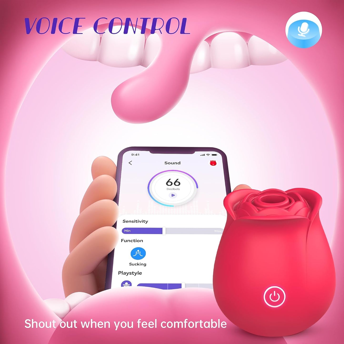 Rose Sex Toys Dildo Vibrators Sucking Sex Toys for Women Clitoral Nipple Stimulator G Spot Vibrators, Suction Vibrator Rose Sucker Sex Toy for Woman Female Couples, USB Rechargeable Adult Toys