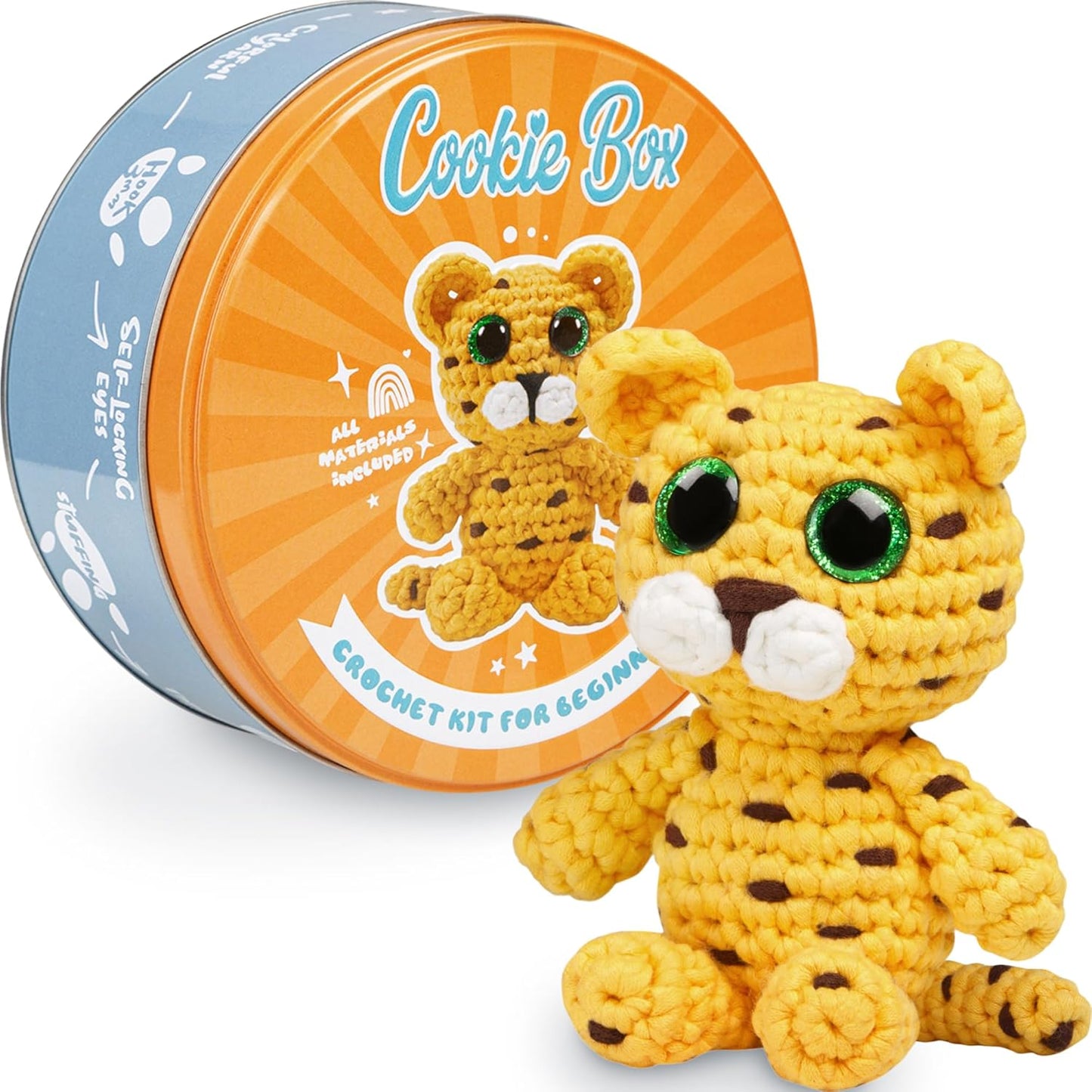 Crochet Kit for Beginners - Learn to Crochet Amigurumi Stuffed Animals - Gift - for Kids (14+) and Adults - Beginner-Friendly Yarn - Stitch-By-Stitch Video Tutorial - Turtle Hugo