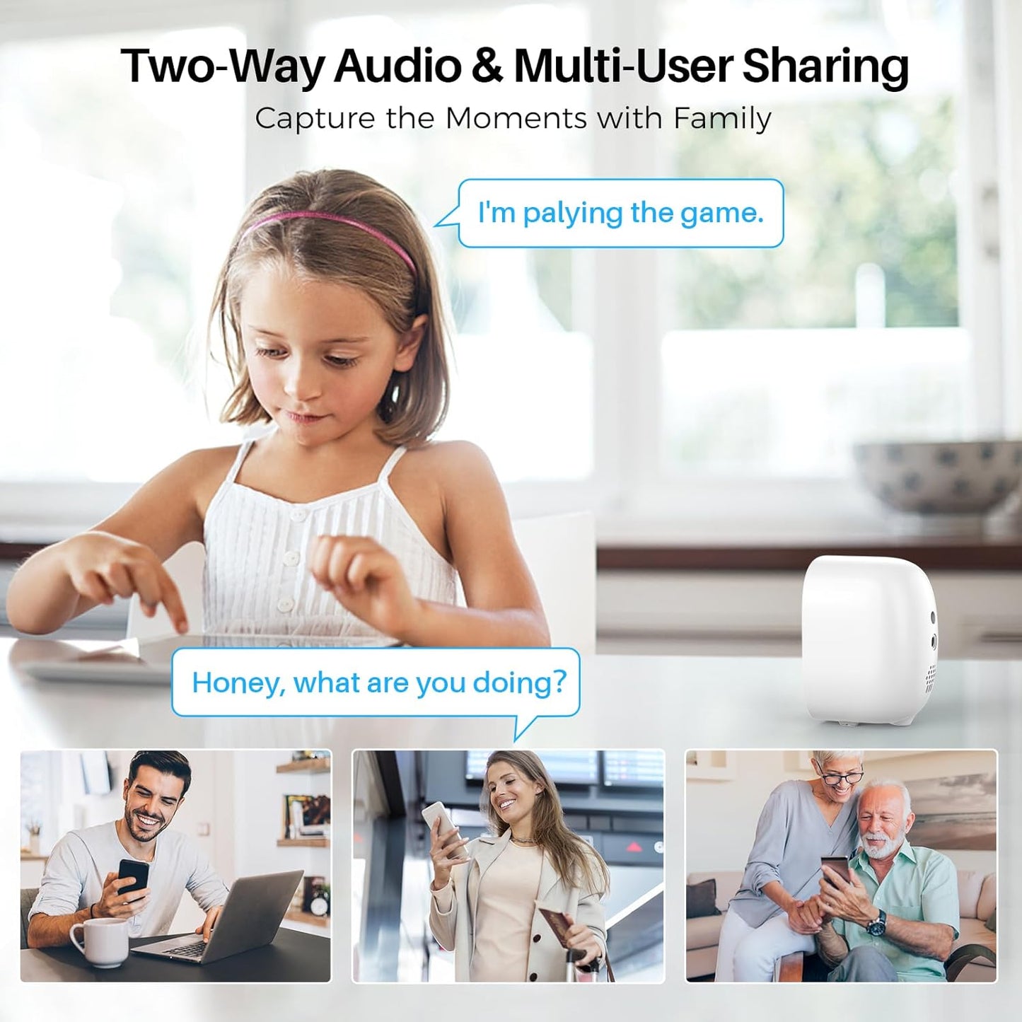 Wireless Outdoor Security Camera System (2-Pack) - Battery-Powered Home Surveillance with AI Motion Detection, Spotlight, Siren Alarm