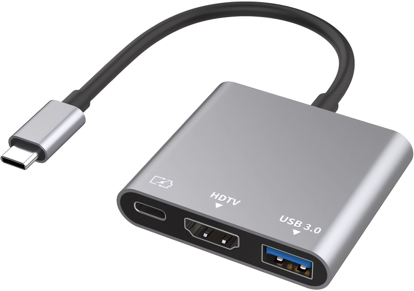 4-Port USB Hub Adapter - Multi USB Port Expander for Laptops, USB Flash Drives, Mobile HDD (30cm)