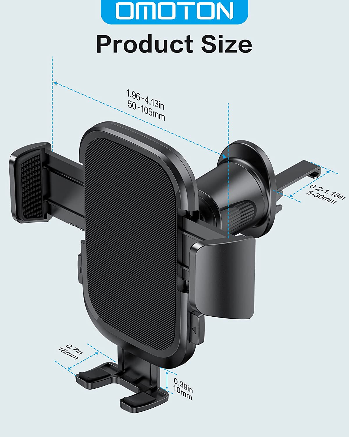 Universal 360° Rotation Car Phone Holder with Air Vent Mount and Secure Hook Clip - One-Touch Compatibility for All Smartphones