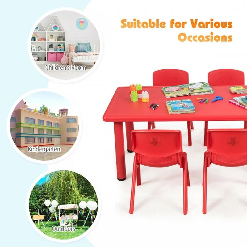 Set of 4 Stackable Plastic Classroom Chairs for Children