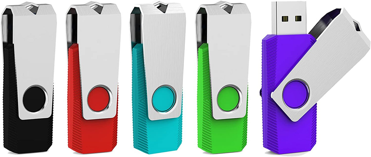 64GB USB 2.0 Flash Drive Multi-Pack - 5 Color Options with LED Indicator