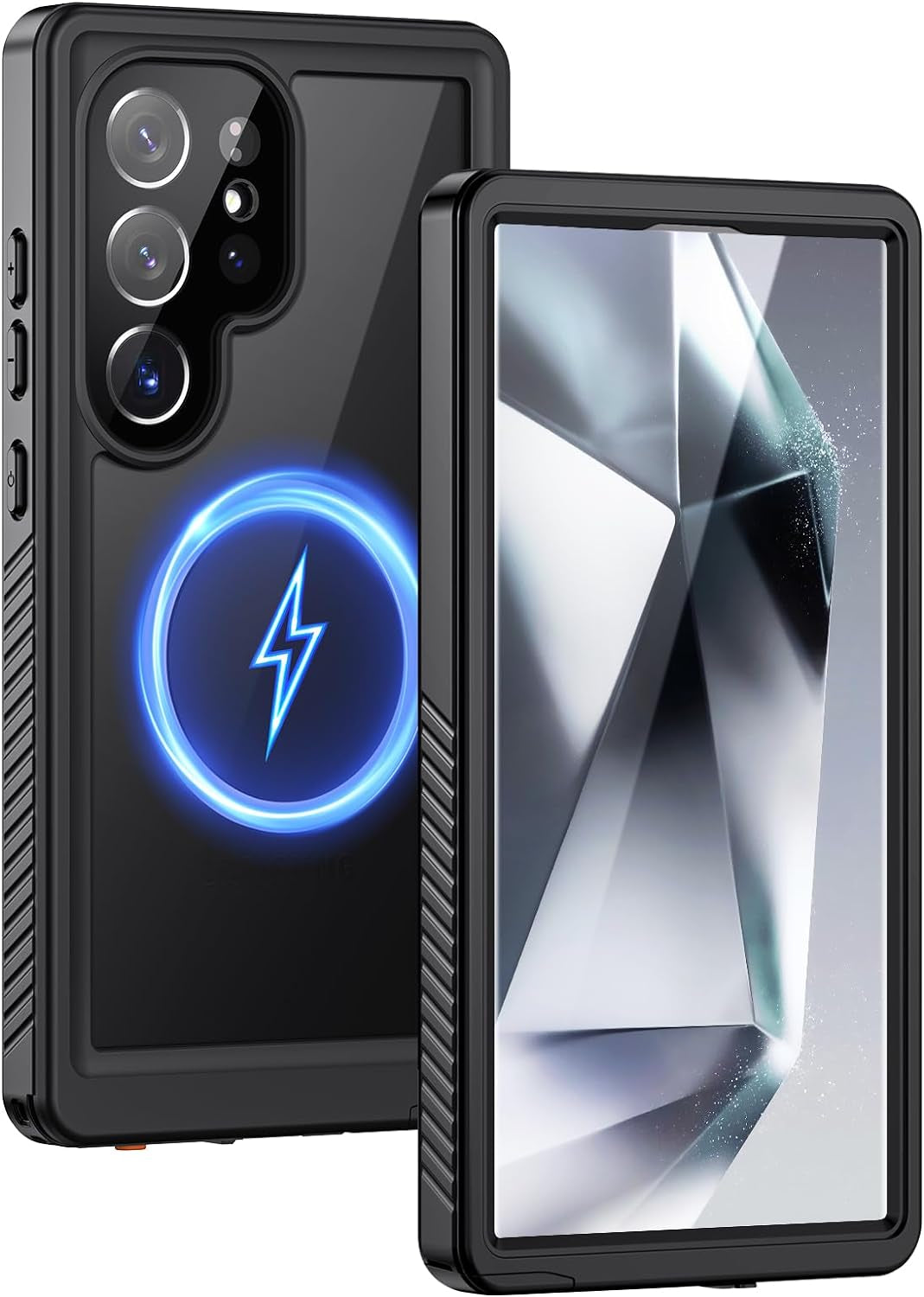 Samsung Galaxy S24 Ultra Case - IP68 Waterproof, Dustproof, Shockproof Protection with Built-In Lens - Screen Protector (Black)
