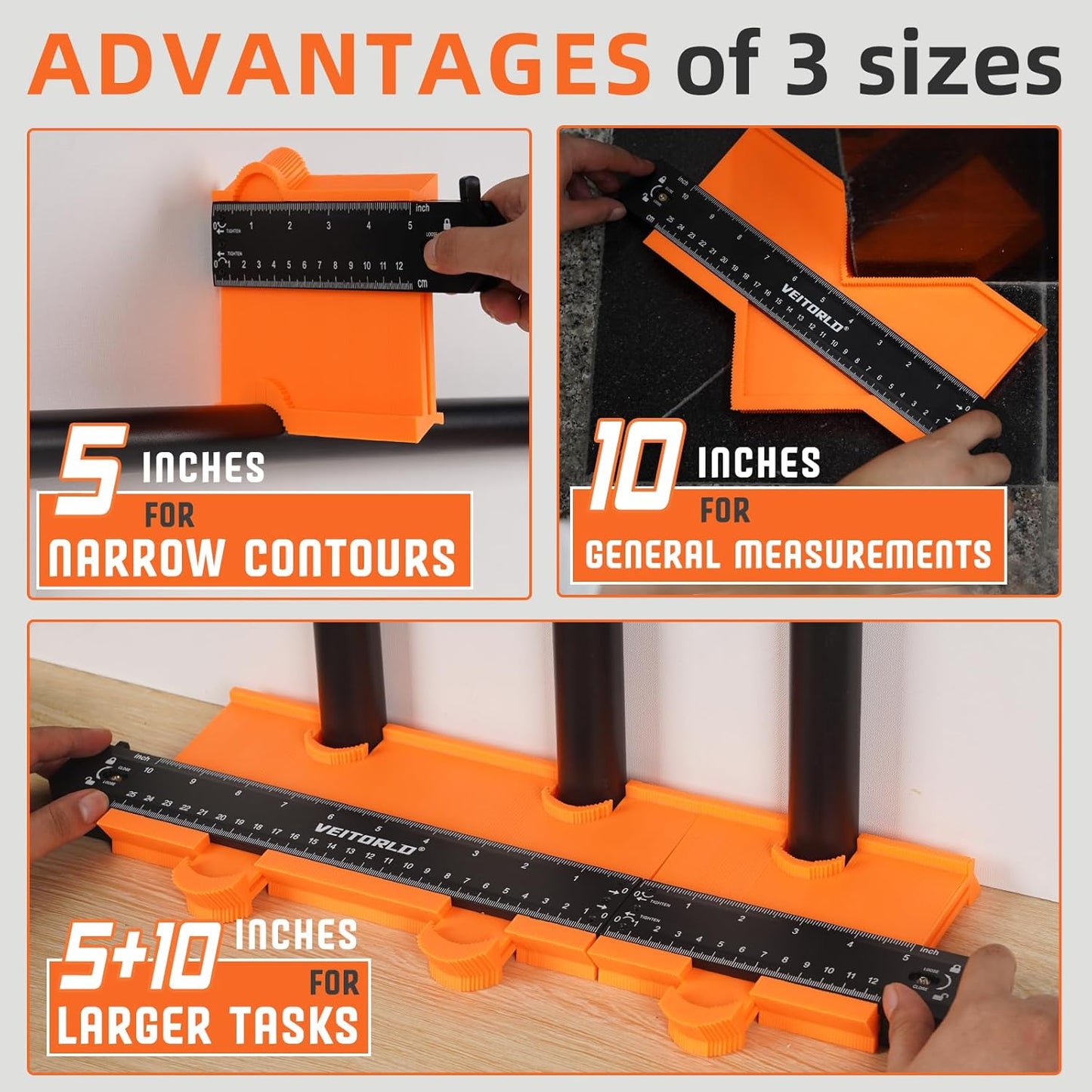 10-Inch Contour Gauge Profile Tool with Lock - Woodworking and Construction, Perfect Gift for Valentine's Day, Anniversaries, and Birthdays for Him