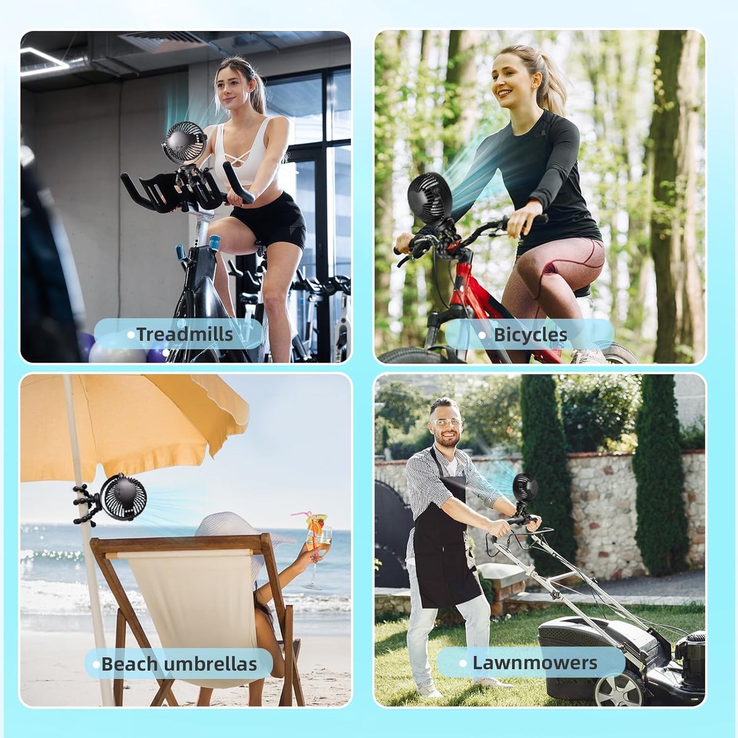 Portable Baby Stroller Fan with 20-Hour Runtime, 4000mAh Battery, Flexible Tripod Design - Ideal for Travel,