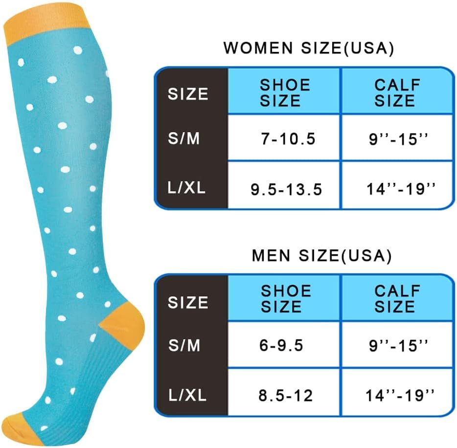 7 Pairs Graduated Copper Compression Socks Women & Men Circulation 20-30 Mmhg-Best for Running,Nurse,Travel,Cycling