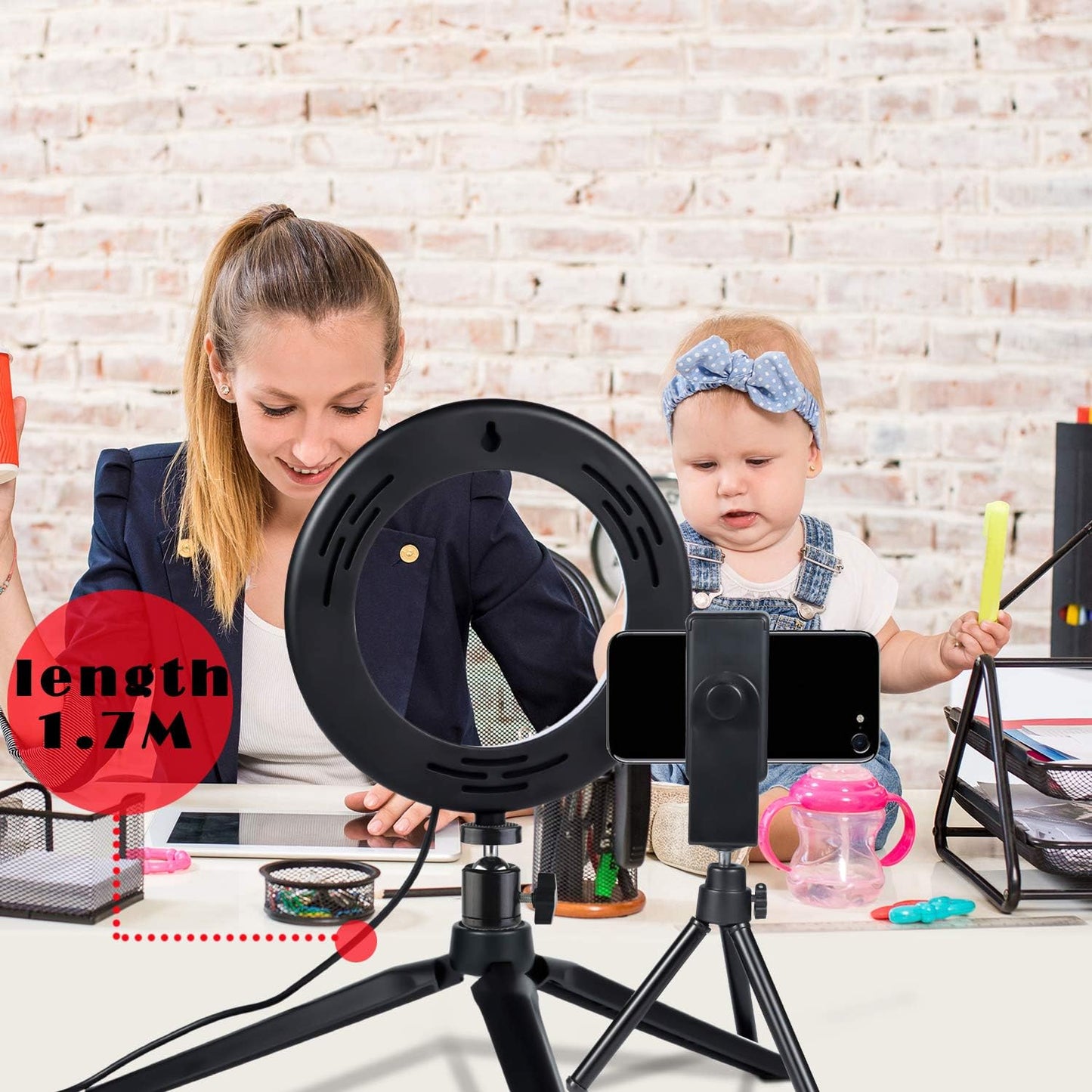 6-Inch LED Ring Light with Tripod Stand, Mini LED Camera Light with Cell Phone Holder