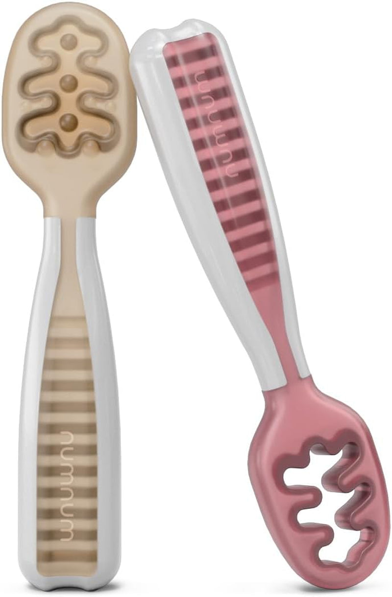 Pre-Spoons Baby Spoon Set (Stage 1 & 2) | BPA-Free Silicone Self-Feeding Utensils | Suitable for Ages 6+Months