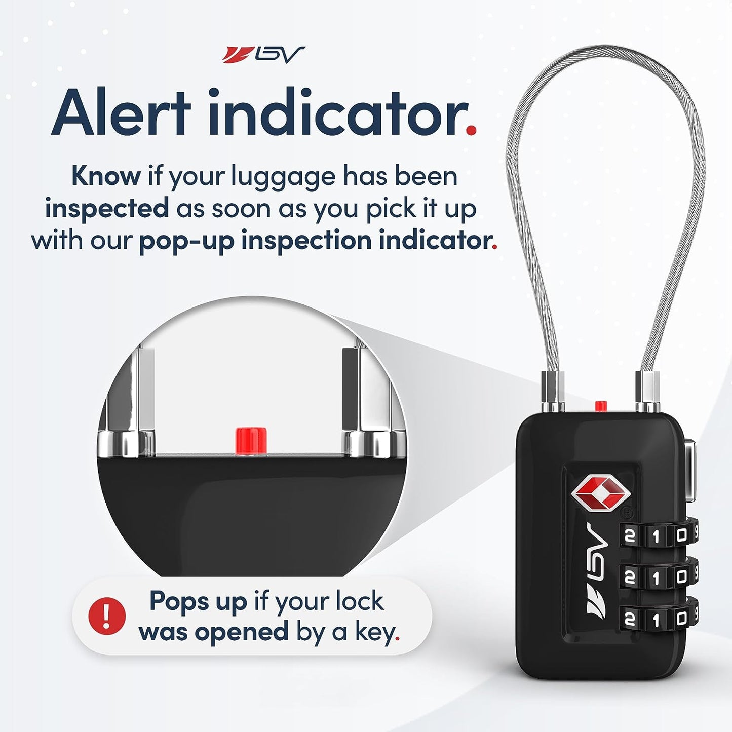 TSA-Approved Combination Travel Lock Set for Luggage, Gym Lockers, Filing Cabinets, and Toolboxes (Black, 2-Pack)