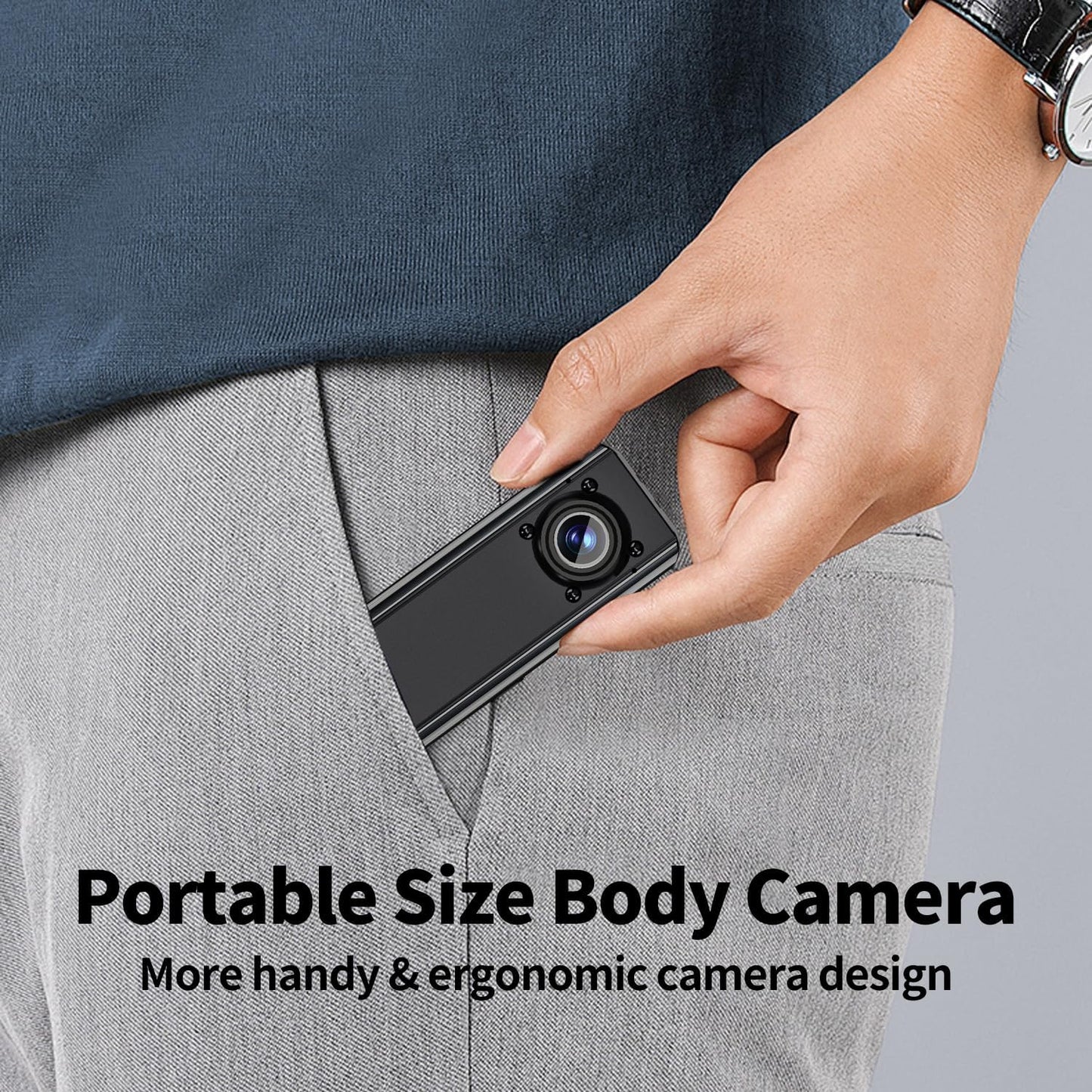 4K HD Mini Body Camera with 128GB Memory Card - Wearable Camcorder - Portable with Back Clip
