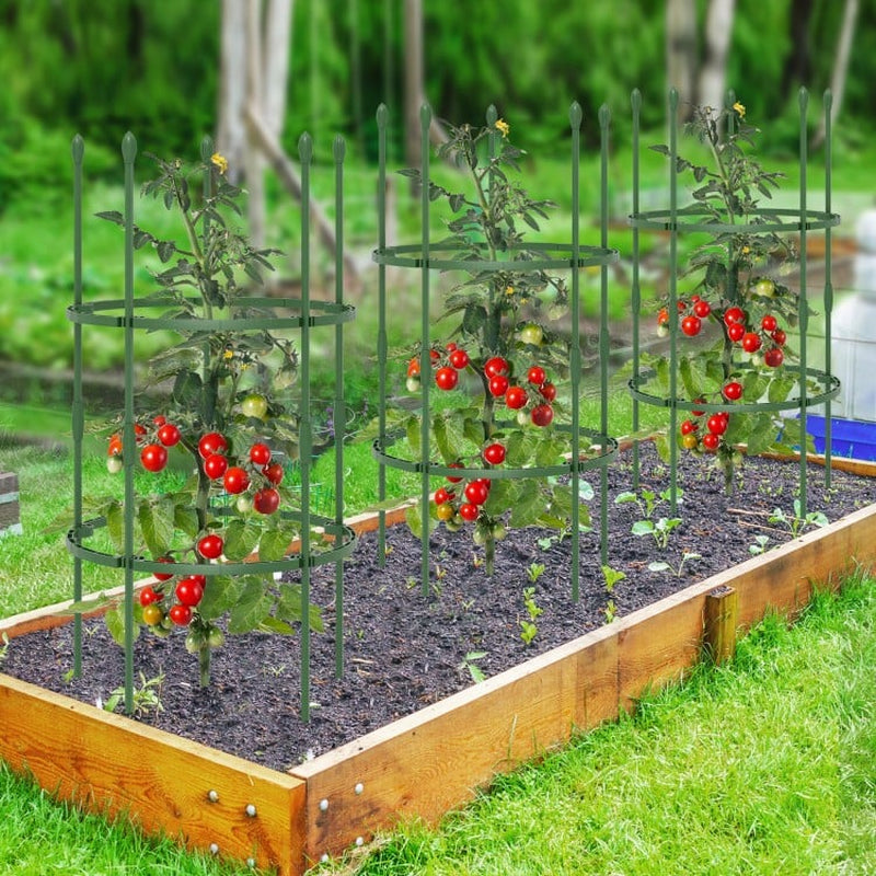 3-Pack Garden Trellis Plant Support Stands, 40/60 Inches Tall with Clips and Ties