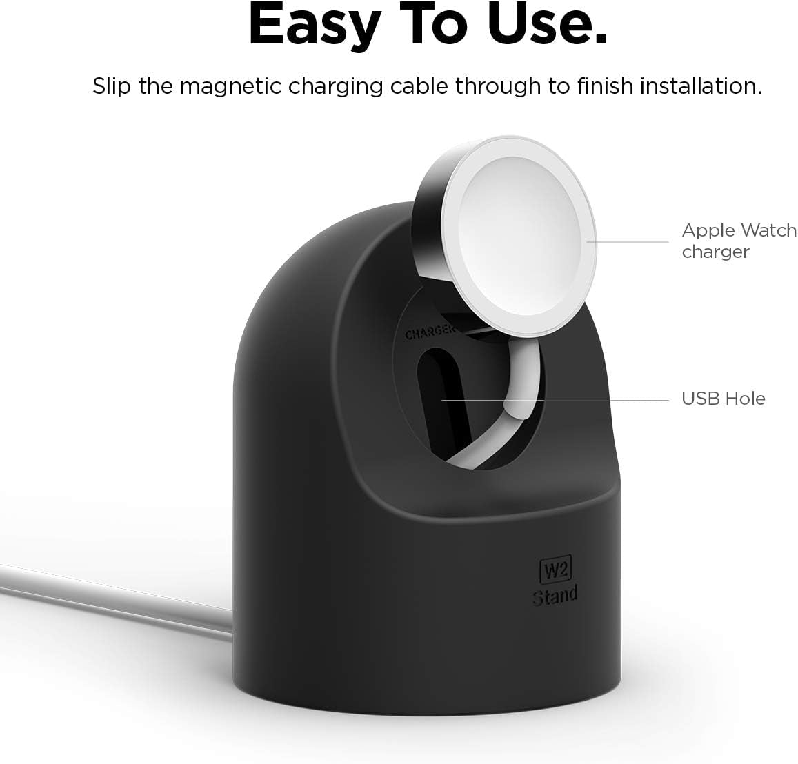 Charger Stand Compatible with Apple Watch Series - Durable Silicone, Compatible with Nightstand Mode