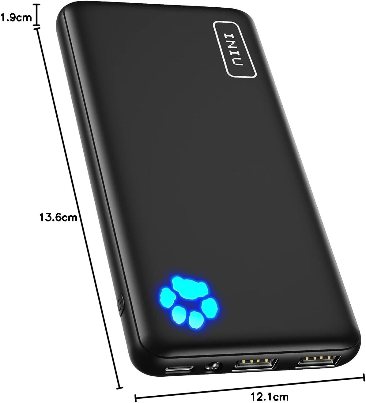 Power Bank, USB C, Slimmest 10000Mah Portable Charger, Triple 3A High-Speed Charge External Battery, Flashlight Phone Charger - Iphone 16 15 14 13 12 Samsung S22 S21 Google LG Ipad