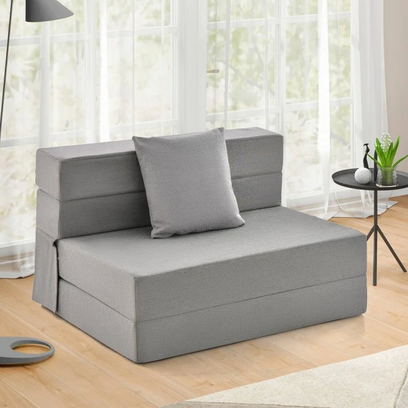 6-Inch Tri-Fold Sofa Bed Mattress with Pillow