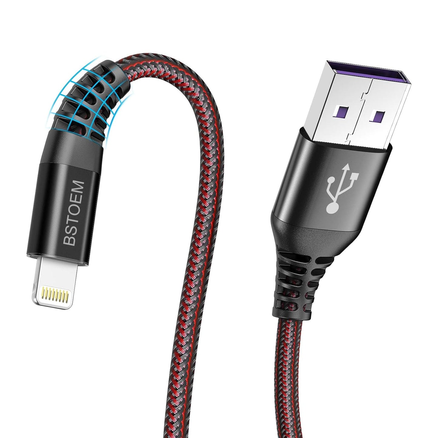 Short Lightning Cable 2-Pack, 7-Inch USB Charging Cords for Apple Devices, Compatible with iPhone 14/13/12/11/Xs Max/Xr/X/8/7/6/6S Plus/SE/5C/5S/5 and iPad Air/Pro/Mini