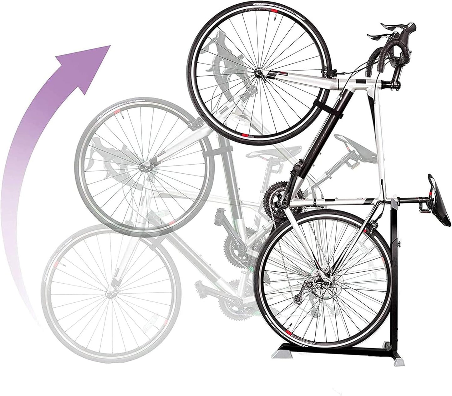Bike Stand and Vertical Storage Rack - Original Vertical Bicycle Floor Stand for Garage and Indoor/Outdoor Use - Ideal Bike Accessory for Compact Spaces with No Drilling Required