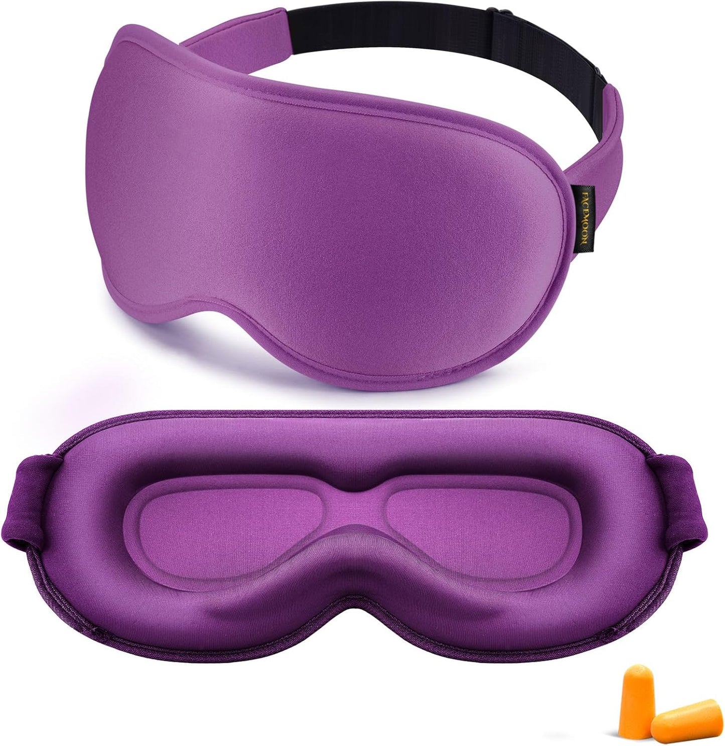 3D Contoured Weighted Sleep Mask for Men and Women - Light Blocking Soft Memory Foam for Travel and Night Shift Comfort (Pink)