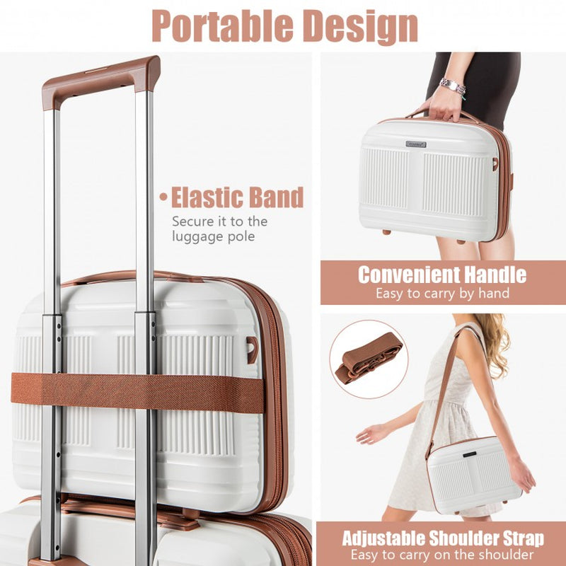 2-Piece Luggage Collection: 20-Inch Carry-On Suitcase and 14-Inch Cosmetic Case