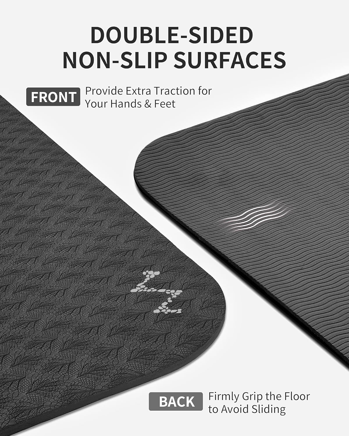 Extra-Large Eco-Friendly Non-Slip Yoga Mat (72" x 48") - Thick Exercise Mat for Yoga, Pilates, Stretching, and Cardio Workouts
