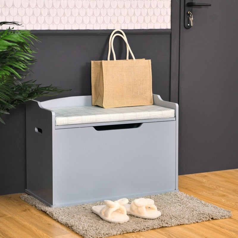 Children's Wooden Flip-Top Storage Chest Bench with Cushioned Hinge