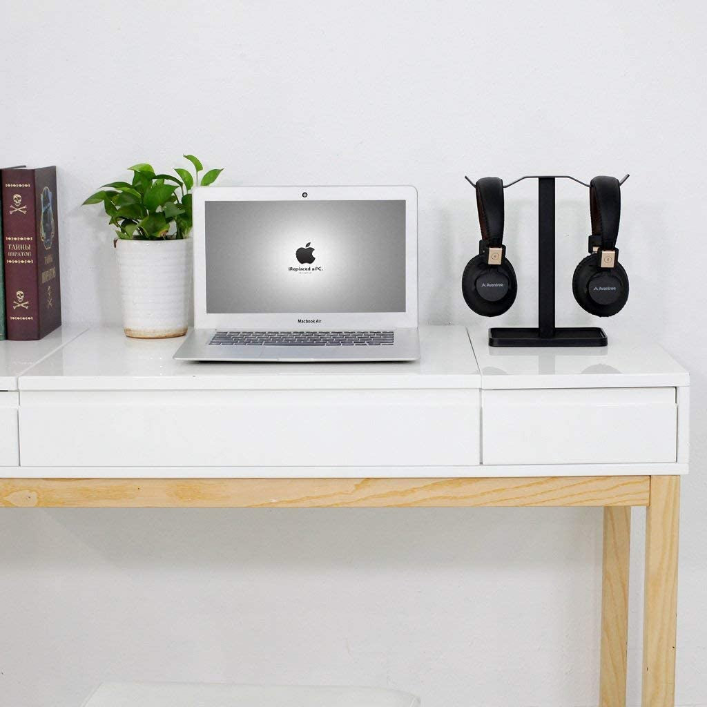 Neetto Dual Headphones Stand for Desk - Aluminum Alloy & Metal Holder for Gaming Headsets, Universal Display Mount - HS908