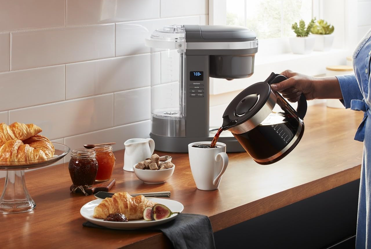 12 Cup Drip Coffee Maker with Spiral Showerhead, Matte Charcoal Grey, KCM1208DG