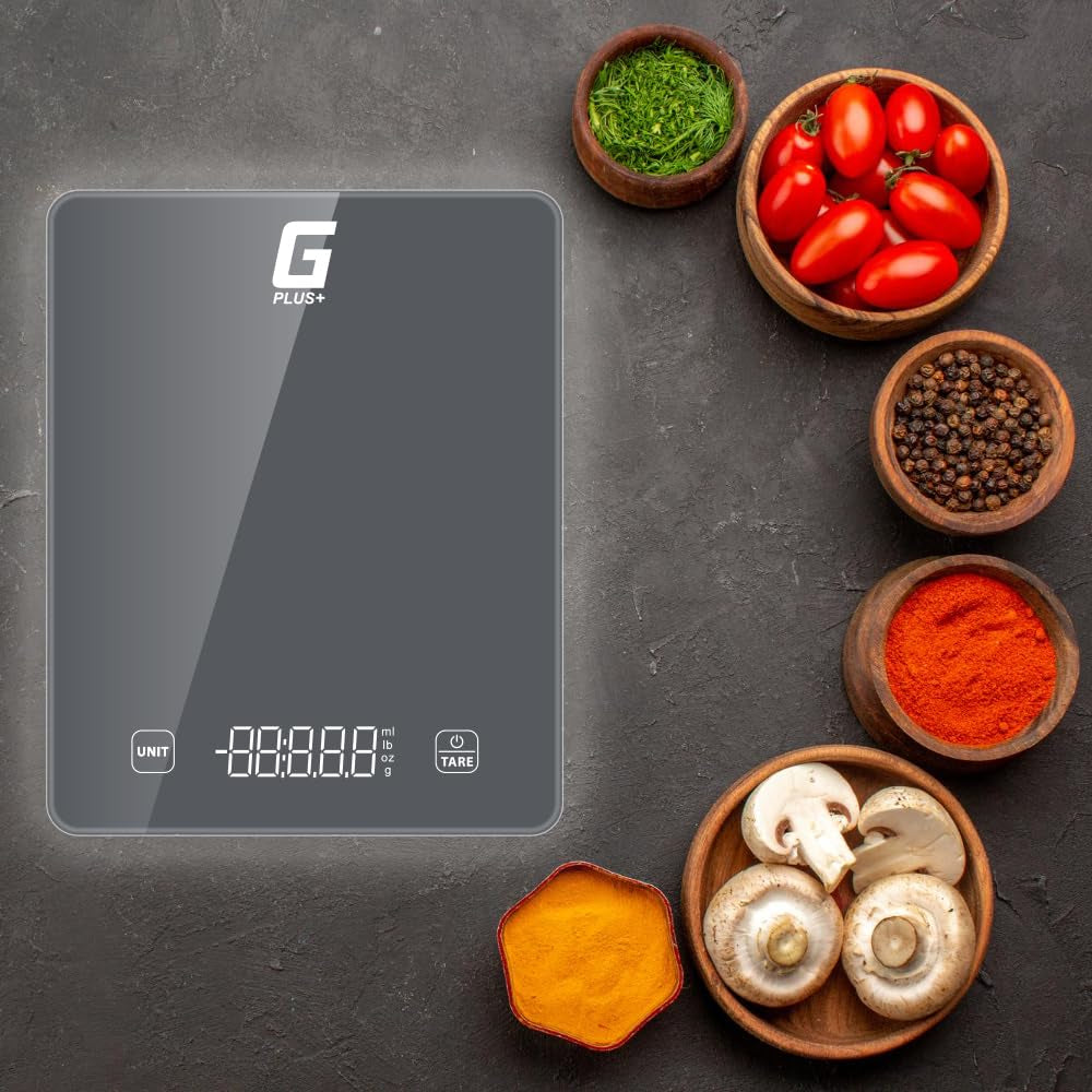 Digital Kitchen Scale for Food and Garden, Precision Grams and Ounces Measurement, LED Display, Black
