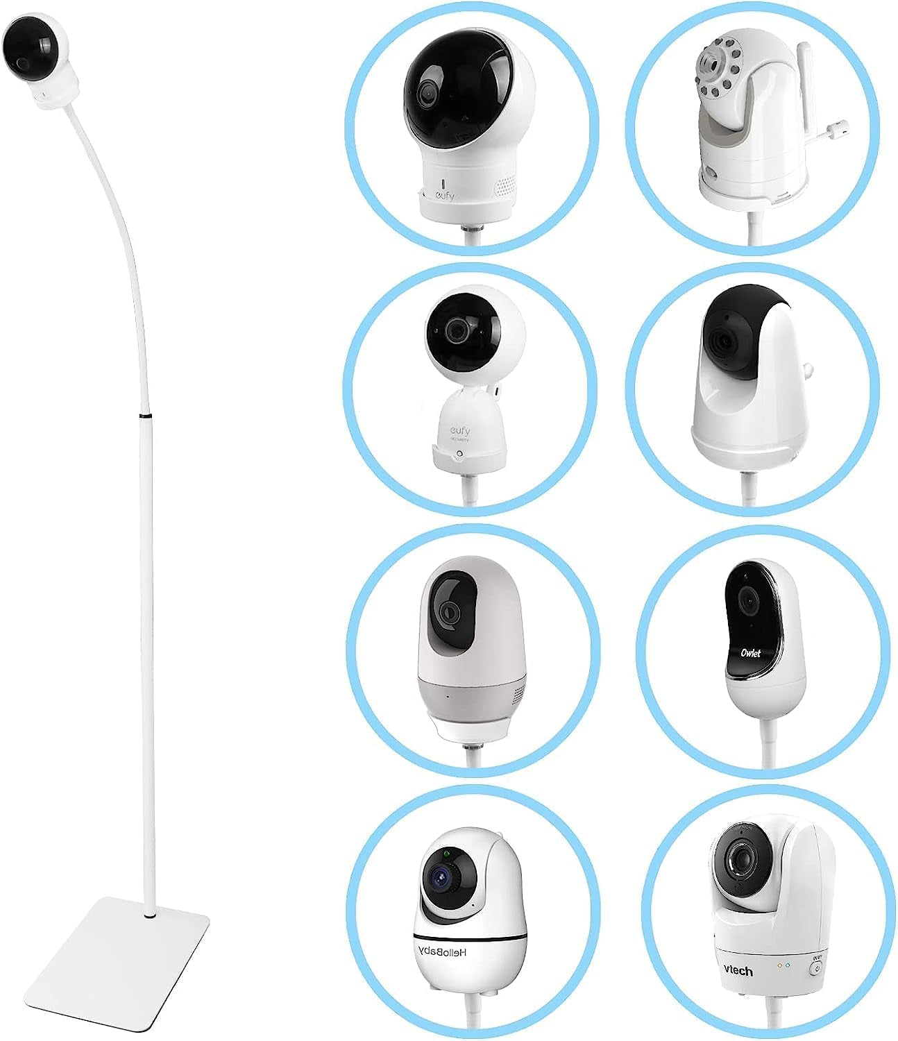 Adjustable Floor Stand - Hellobaby, Infant Optics DXR-8/8 Pro, Eufy, Vava/Hipp, Nooie, Owlet, Motorola Baby Monitors